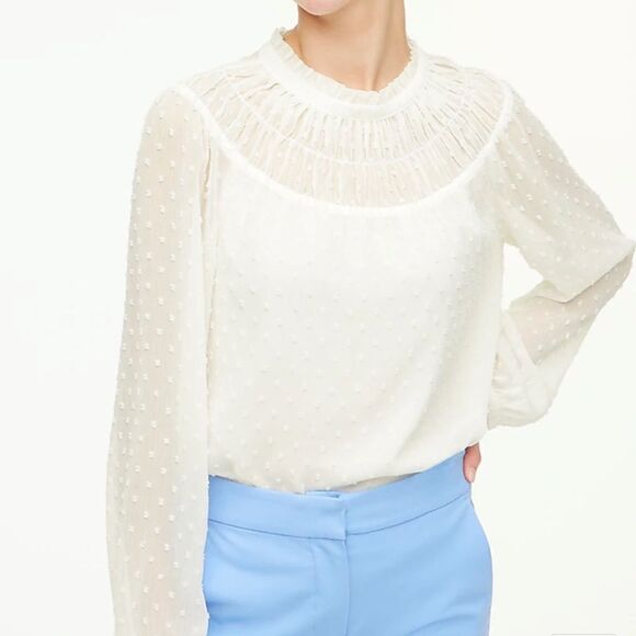 J. Crew Clip-dot smocked top* - Picture 3 of 9